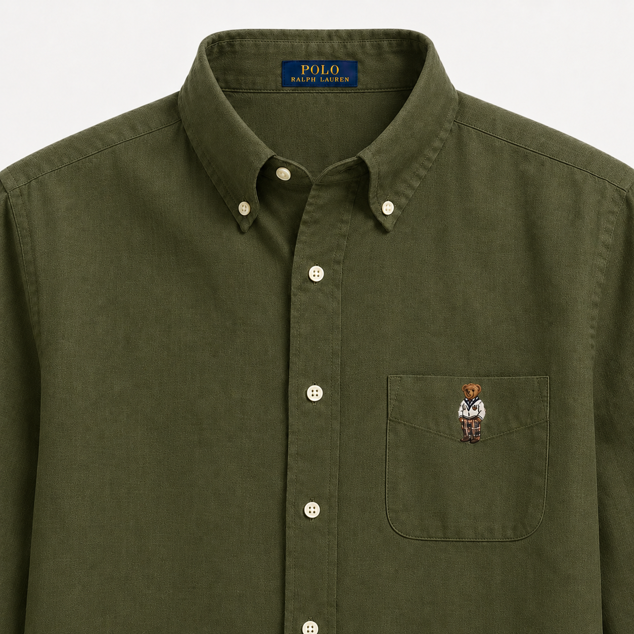 RL Poplin Olive Green Shirt