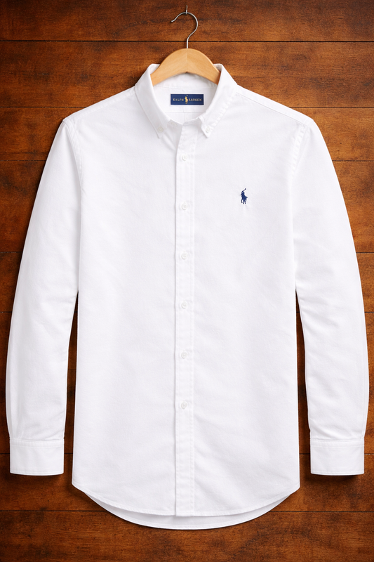 White Oxford Shirt (Classic Navy Logo)