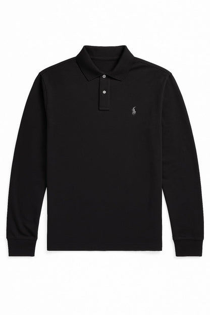 RL Collar Full Sleeve T-shirt BLACK