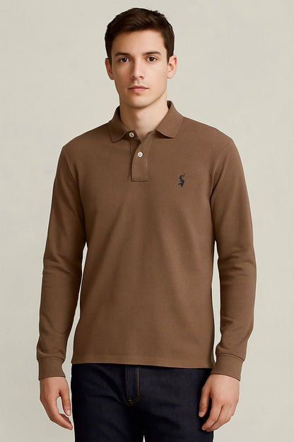RL Collar Full Sleeve T-shirt BLACK