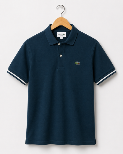 L Men Teal Green Polos T-Shirt