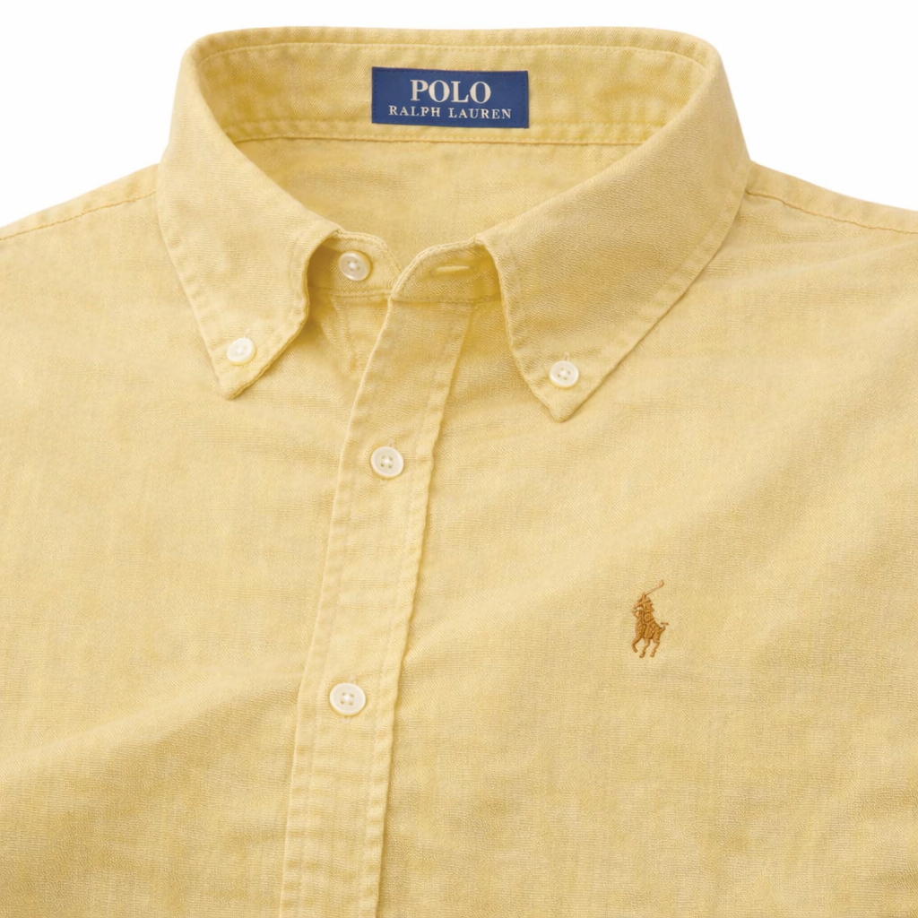 Yellow Oxford Shirt (Navy Logo)