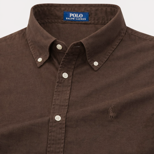Oxford Brown Shirt Navy Blue