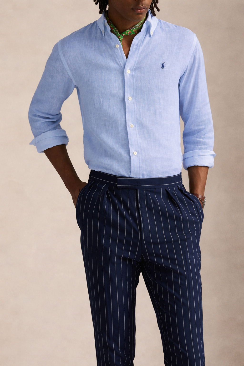 RL Sky Blue Linen Shirt