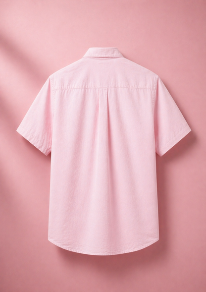 L Men Pink Regular Fit Gingham Poplin Shirt